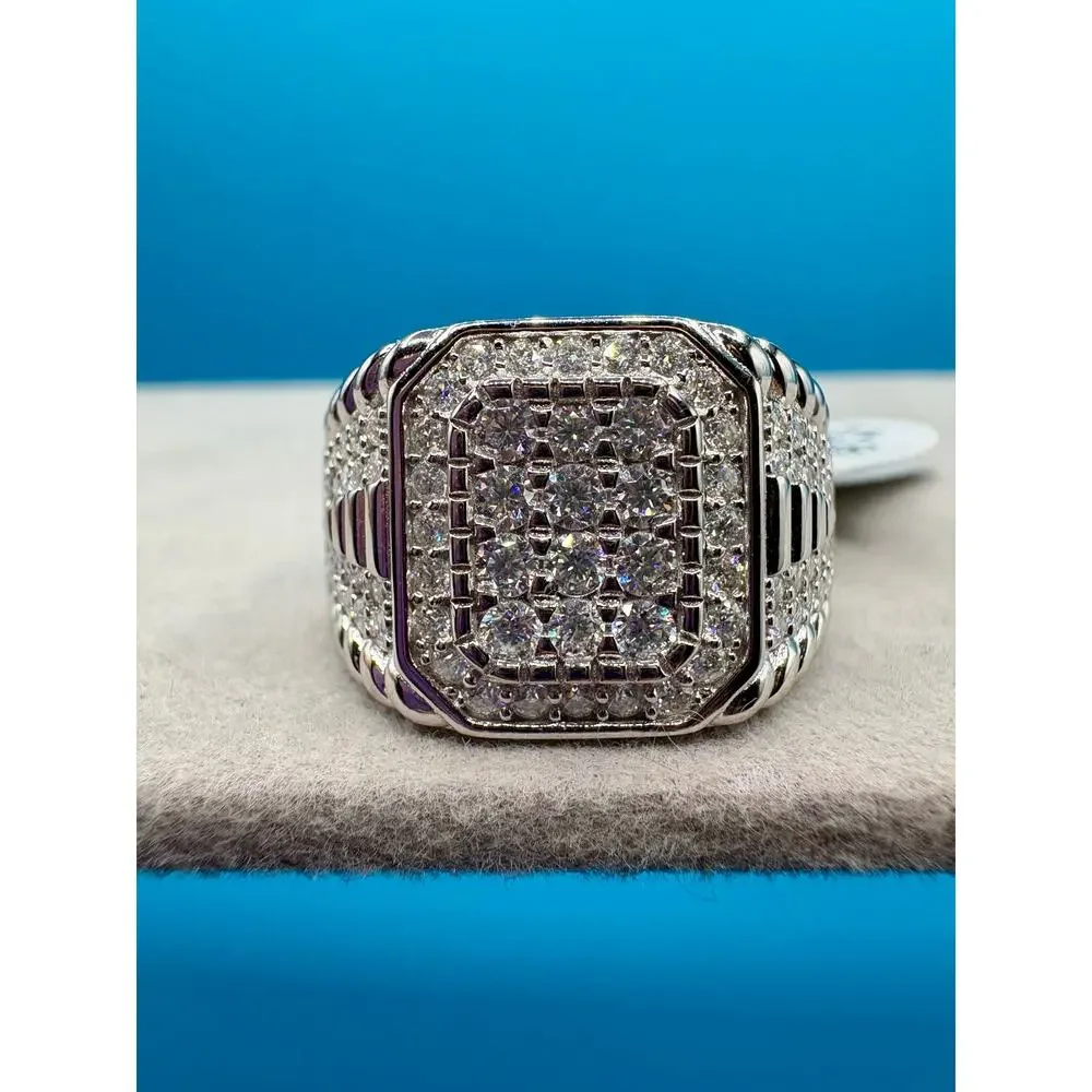 Sz.12 - 3.5CTW Moissanite in 925 Sterling Silver Ring NWT